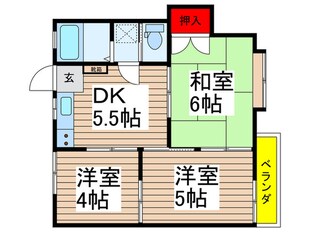 市川グリーンハイツ第二の物件間取画像